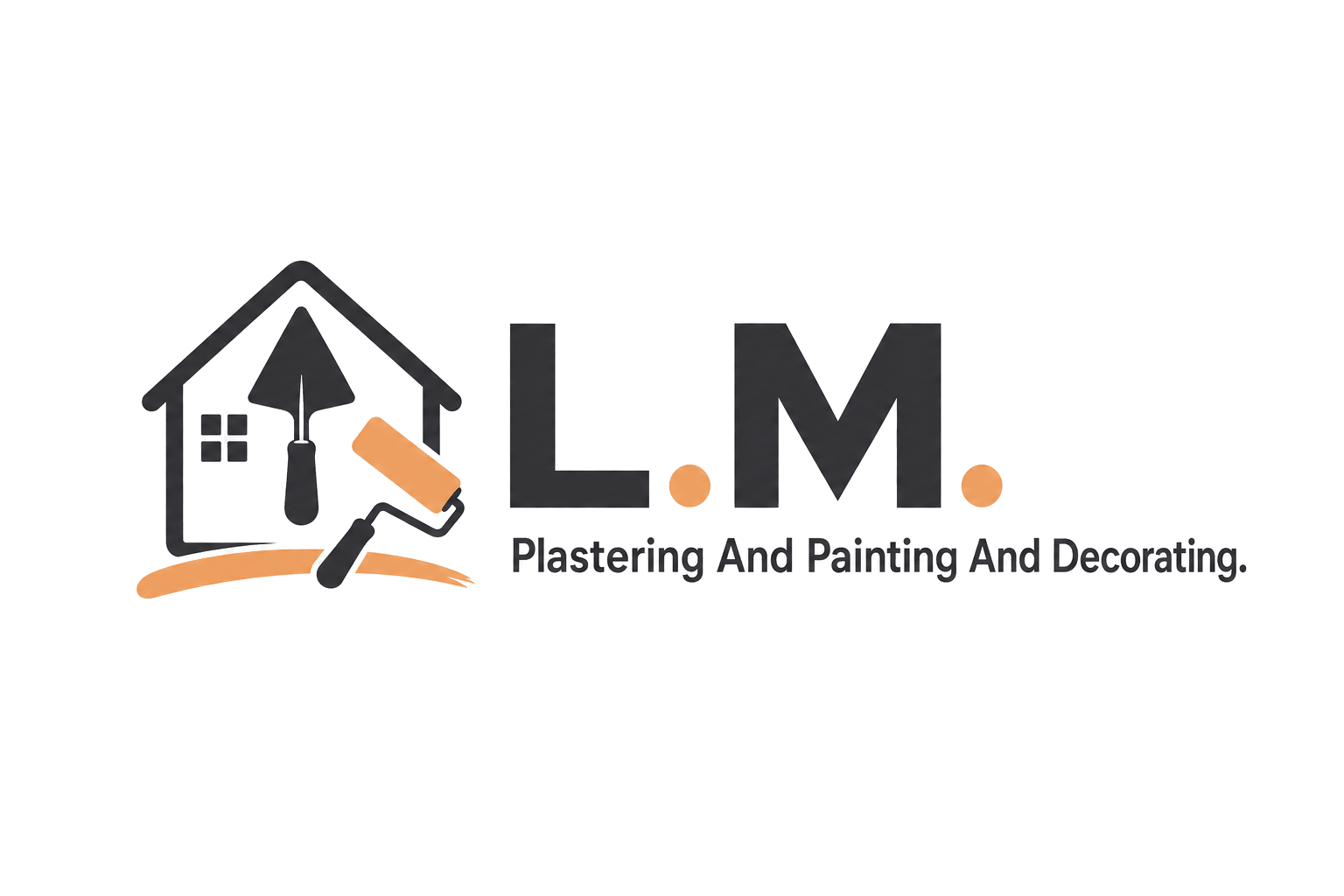 l.m plastering and painting and decorating. logo upscaled transparent